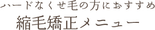 ハードなくせ毛の方におすすめ 縮毛矯正メニュー